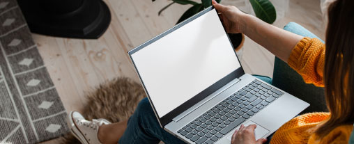 lady browsing on her laptop